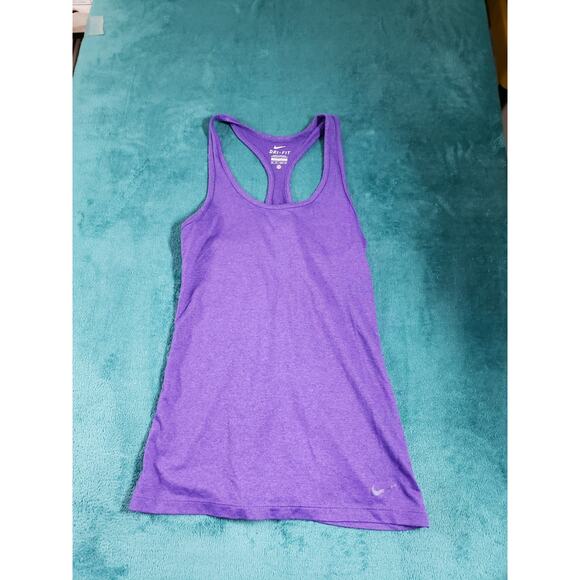 Nike Top Size Extra Small Womens Purple Performance Athletic Ladies Dri Fit Logo - Picture 2 of 7